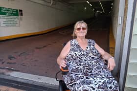 Dorothy Jones after making her way down the car park ramp.