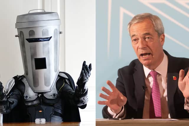 Composite image of Nigel Farage and Count Binface