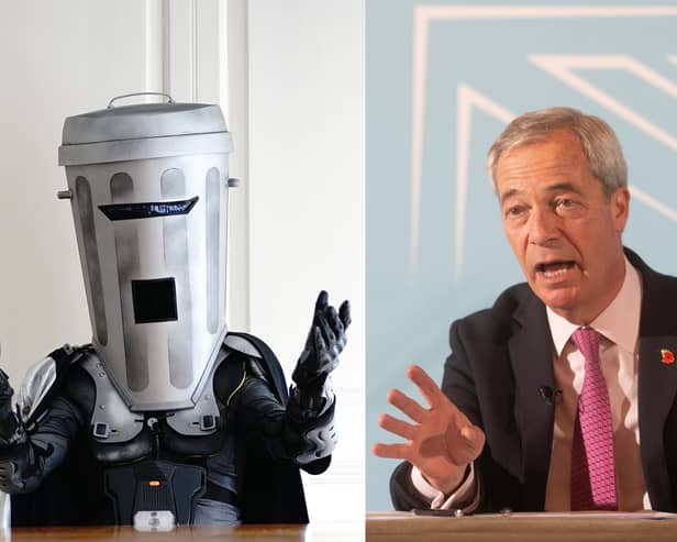 Composite image of Nigel Farage and Count Binface