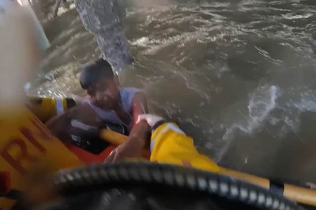 A mother has recalled the moment she feared her 10-year-old son had drowned after watching his head disappear beneath the waves during a terrifying incident off the coast of Blackpool.