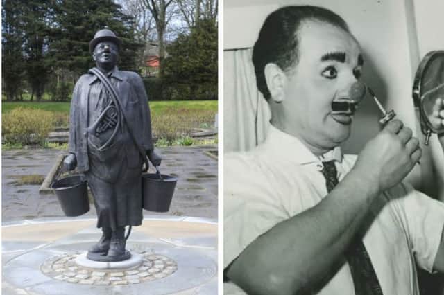 The Charlie Cairoli statue, pictured left at Blackpool’s Stanley Park, is being moved to a prominent town centre spot again.