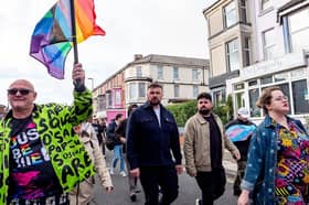 Chris Webb (centre left) and Matthew Thomas (centre right) at Pro Trans Walk (Photo Elizabeth Gomm)