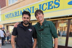 Notarianni's owner Luca Vettese (left) and Simon Reeve (Credit: Notarianni Instagram)