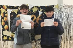 Cameron Bennett and Callum Westhead of South Shore Academy on GCSE results day