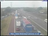 Lane 3 (of 3) is closed on the M6 in both directions between J32 (Preston) and J33 (near Lancaster) due to planned roadworks. Works are scheduled until Tuesday evening