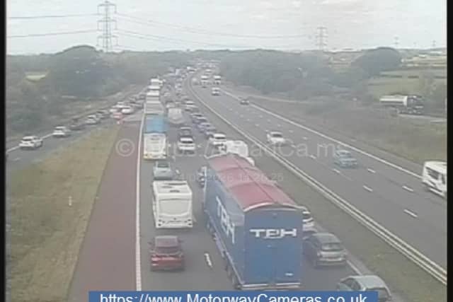 Lane 3 (of 3) is closed on the M6 in both directions between J32 (Preston) and J33 (near Lancaster) due to planned roadworks. Works are scheduled until Tuesday evening