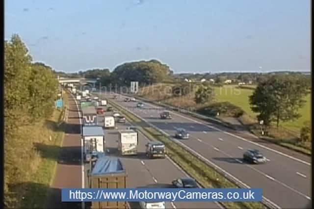 Delays at J33 on the M6 on Monday morning