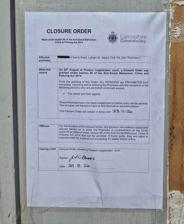 A nightmare property used for drug dealing and storing stolen property in All Saints Road, St Annes has been slapped with a closure order.