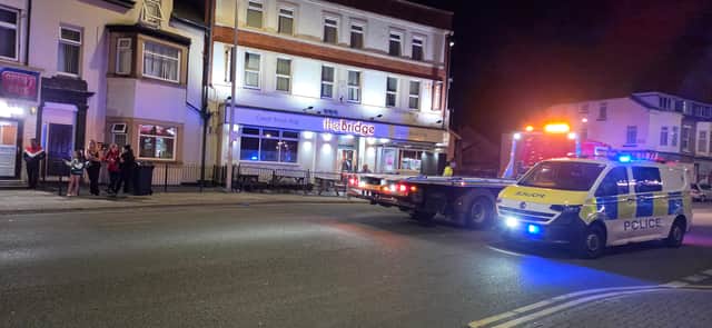 Overturned car left with severe damage on Lytham Road in Blackpool after late night incident