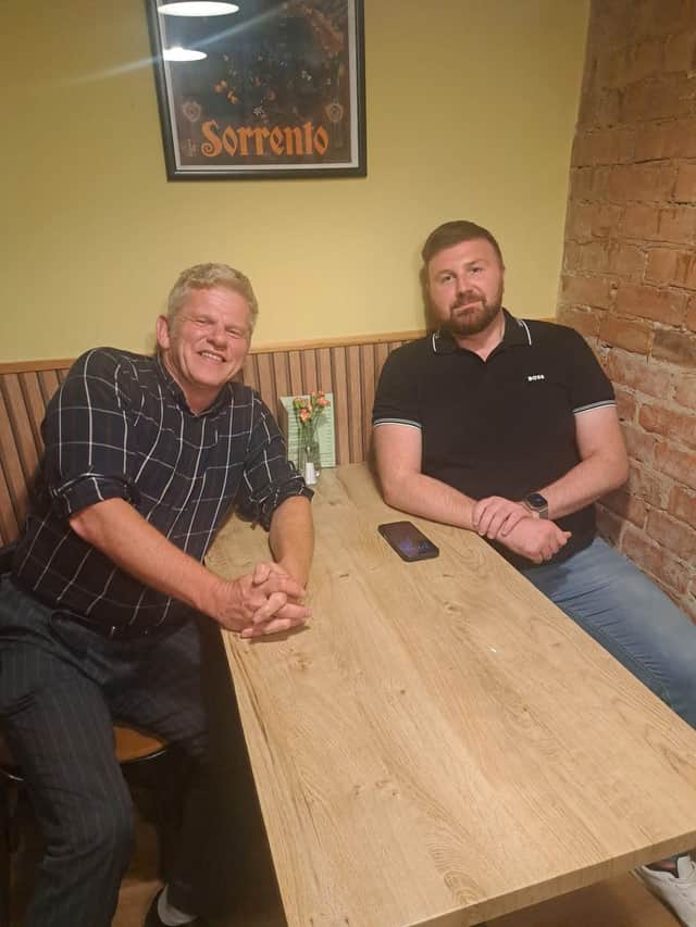 Blackpool South MP Chris Webb (right) with former teacher Stephen Conway