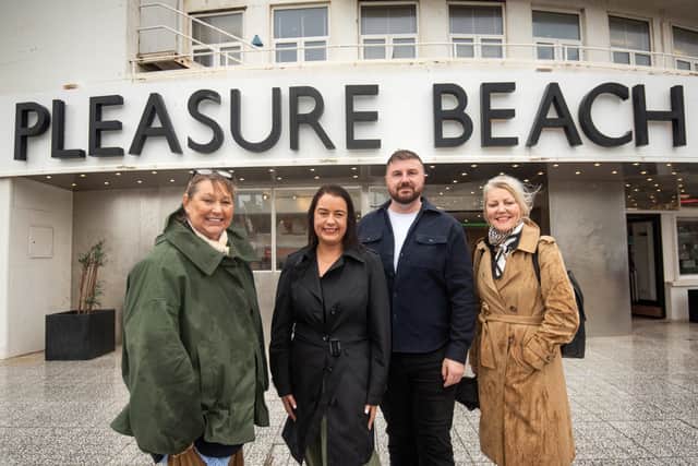 Tourism minister Stephanie Peacock visits Blackpool with MP Chris Webb. She is pictured at Pleasure Beach Resort with Amanda Thompson, Chris Webb MP and Kate Shane MBE from Blackpool Tourism Ltd