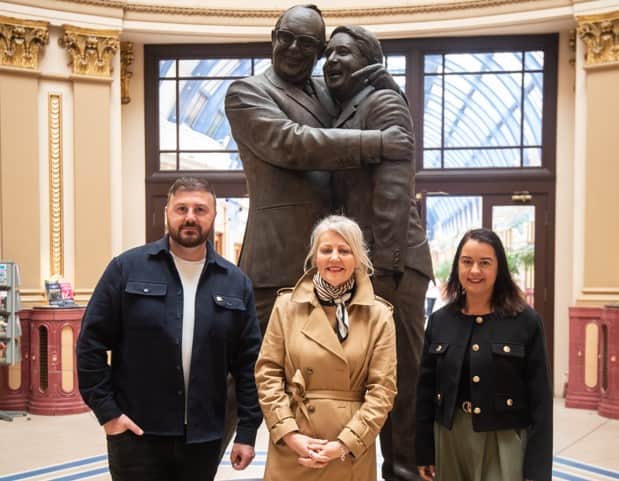 Blackpool South MP Chris Webb, Blackpool tourism leader Kate Shane and Tourism Minister Stephanie Peacock at the town's Winter Gardens