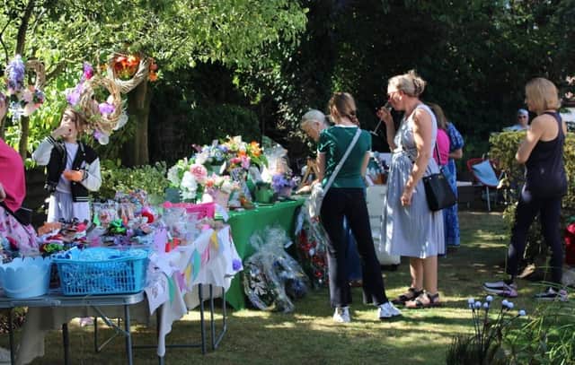 Some of the stalls at Adele's garden party