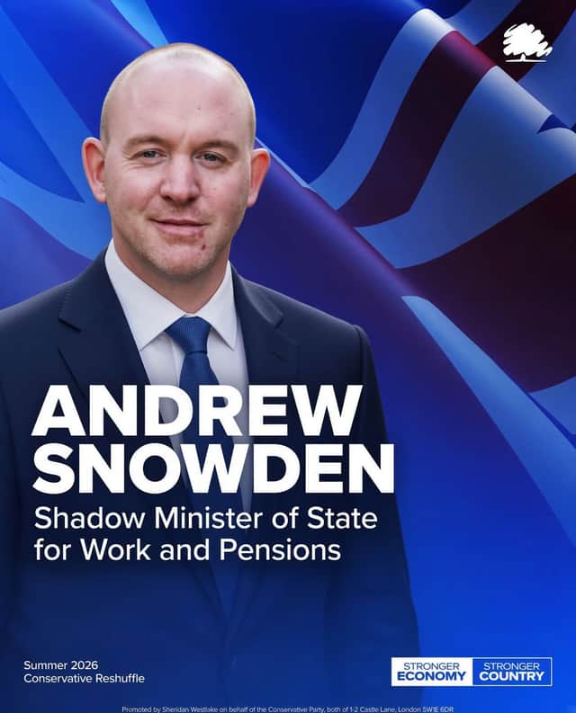 Fylde MP Andrew Snowden appointed Shadow Work and Pensions Minister in Conservative party reshuffle