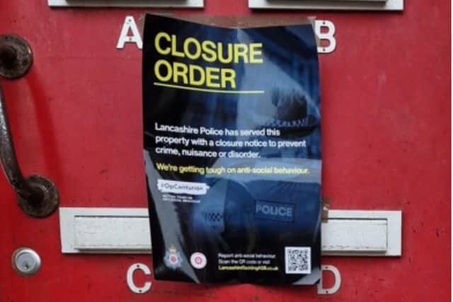 A closure order has been issued to a flat at a property in Balmoral Terrace, Fleetwood