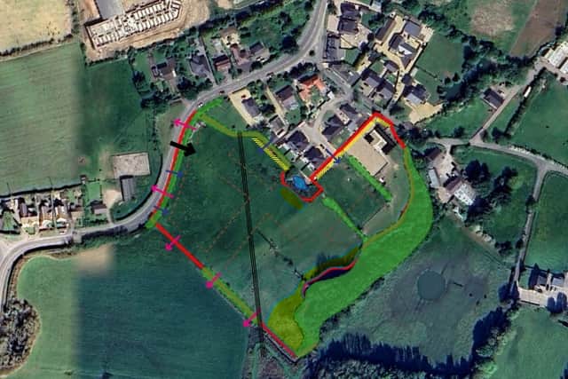 The proposed housing site in Stalmine, outlined in red