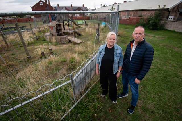 Councillors Diana Mitchell and Carl Mitchell are calling on Blackpool Council to give an update on Highfield Rd Park's damaged play boat