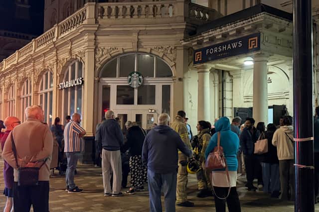 Guests were waiting outside the hotel in their pyjamas waiting for the situation to be resolved.