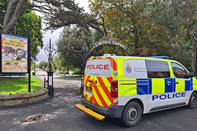 Lowther Gardens in Lytham cordoned off as police attend major incident