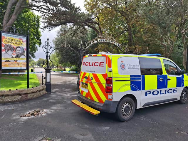 Lowther Gardens in Lytham cordoned off as police attend major incident