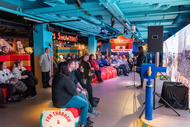 Through Our Eyes: Little People Beyond the Circus grew from research into Blackpool's Showtown’s nationally significant circus collections. Pictured is the launch of the exhibition