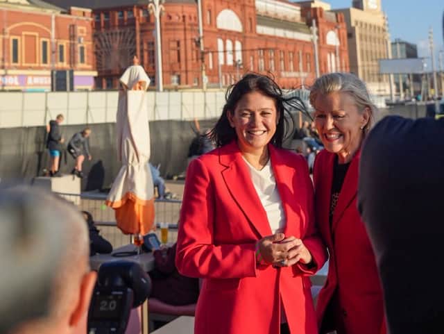 Lisa Nandy and Kate Shane at the Blackpool Illuminations Switch On