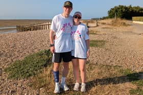 Tony and Sophie Spedding, who took on a running/walking challenge to raise funds for Baby Beat and Petals in memory of their daughter Rosie.
