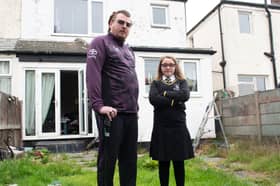 David Allum with daughter Chloe Allum, 11,  who has been put in 'inclusion' for wearing an un-branded skirt to school