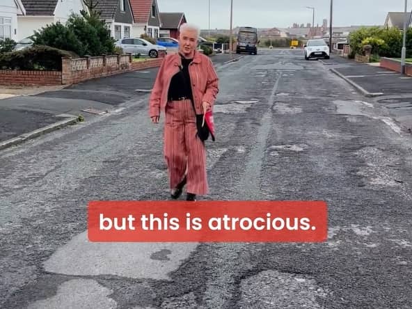 Lorraine Beavers in Bristol Avenue where the road surface is 'atrocious'