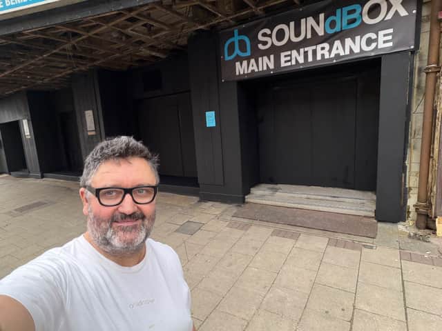 Owner Jason Fubar outside the venue's entrance.