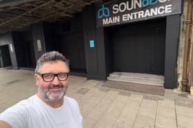 Owner Jason Fubar outside the venue's entrance. 