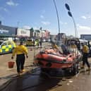 Blackpool RNLI volunteers rescued a person from the sea near the Sandcastle on the South Promenade this afternoon after being alerted by HM Coastguard.