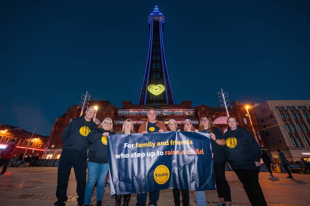 Blackpool Tower was illuminated in yellow on Saturday, October 3, to raise awareness of kinship care and mark Kinship Care Week.