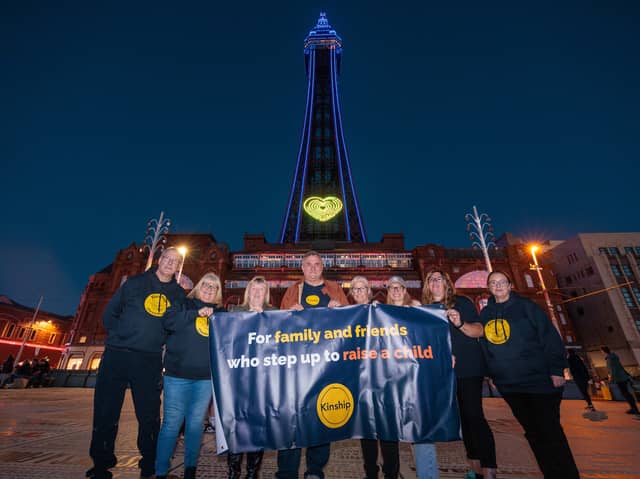 Blackpool Tower was illuminated in yellow on Saturday, October 3, to raise awareness of kinship care and mark Kinship Care Week.