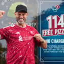 Domino's offered 114 free pizzas to the first 114 fans wearing Liverpool jerseys