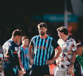 Jerry Yates (left) and Tom Bloxham started up front for Blackpool at Cambridge United last weekend