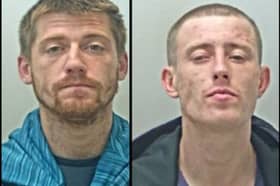 Aidan Riches (left) and Connor Newsham who are both behind bars for shoplifting