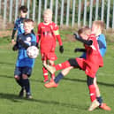 Action from Elswick & Inskip Whites U10s v Blackpool Wren Rovers Blues 