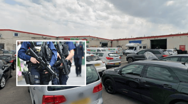 Officers were called to Fox Industrial Estate, on Holyoake Avenue, Blackpool, at 8.39am this morning. One man was arrested at the scene and remains in custody.