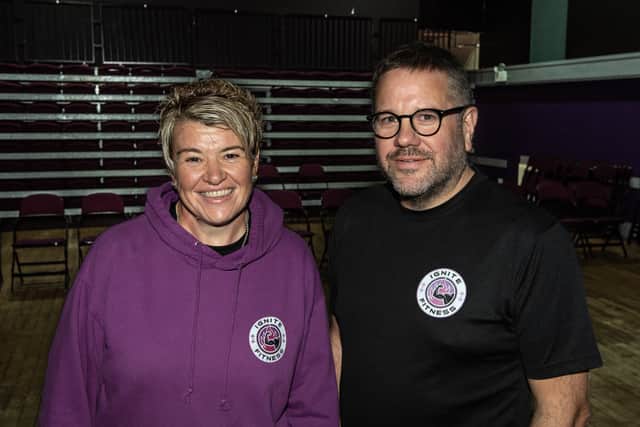 Lisa Oakley 46 from Ignite Fitness and Paul Jebb 52 have launched the 'Shit Runners Club' in Fleetwood