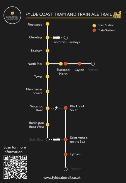 The route of the Fylde Coast Ale Trail