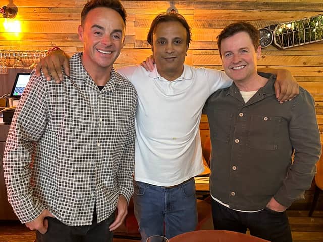 Ant and Dec with Ben Vara, owner of Jai Lounge in St Annes