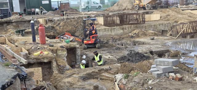 Hive of activity - work is now underway at the former Yates Bar site
