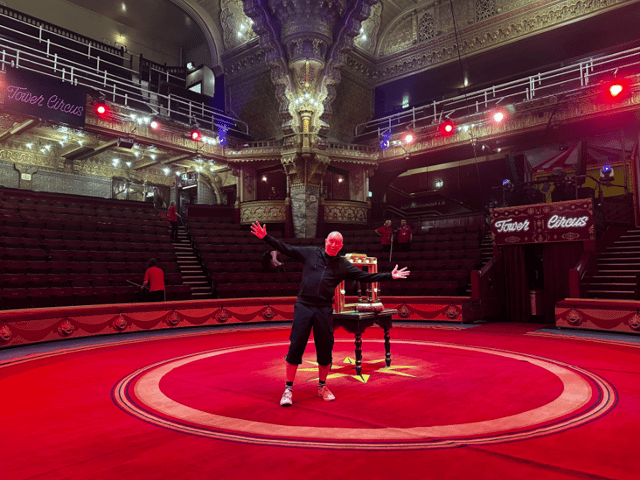 Andy Walmsley poses inside the Tower Circus. Despite living in Las Vegas, he has always stayed close to his Blackpool roots. 