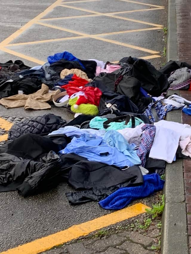 Trinity Hospice is urging people not to leave donations outside its charity shops after clothing
was found strewn across the pavement outside the entrance to its shop on Vicarage Lane, Blackpool.