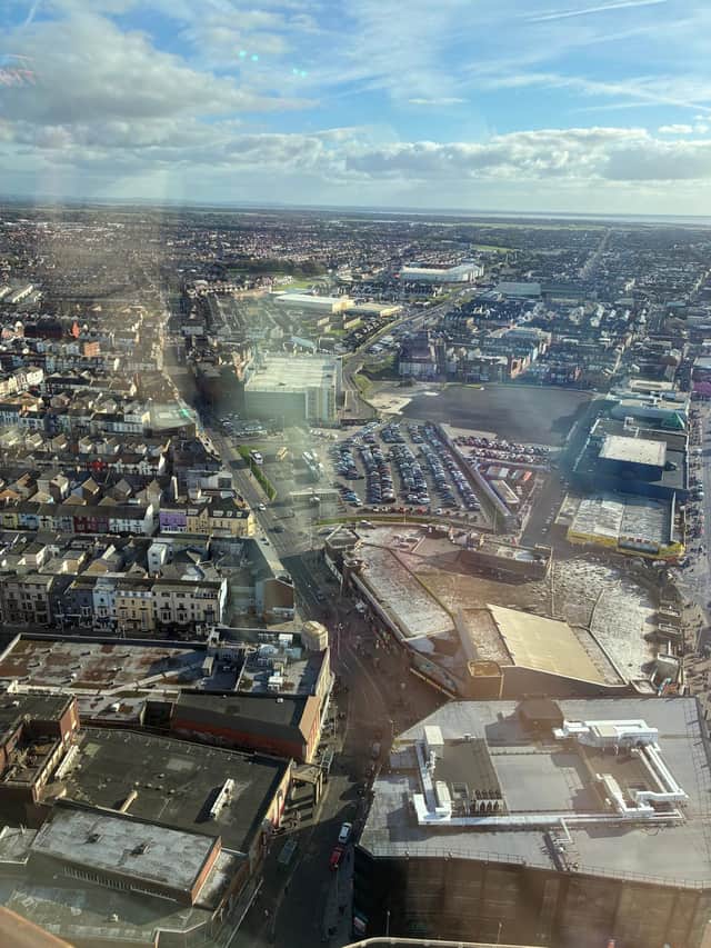 Views from Blackpool Tower Top across Blackpool