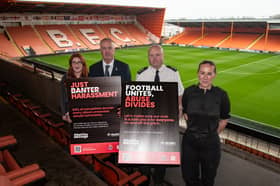 The launch of Op Holcroft - a new campaign to stamp out misogyny in football across Lancashire. Pictured at Bloomfield Road Stadium, Blackpool. Photo: Lucinda Herbert