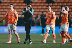 Blackpool head coach Ian Evatt and his players celebrated three points on Tuesday