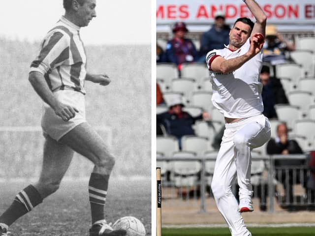 Sir Stanley Matthews, left, and Sir James Anderson