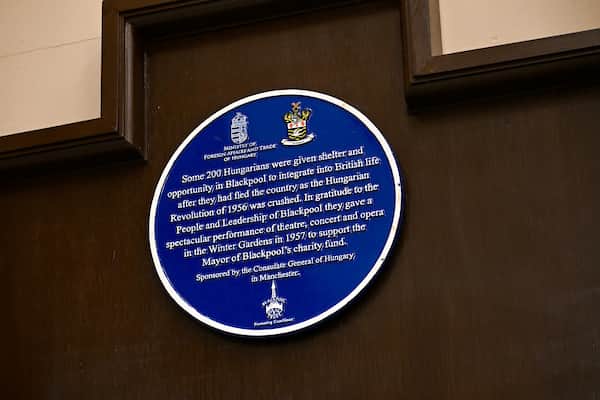 Blackpool’s warm welcome for Hungarian refugees was commemorated with a special blue plaque in 2021
